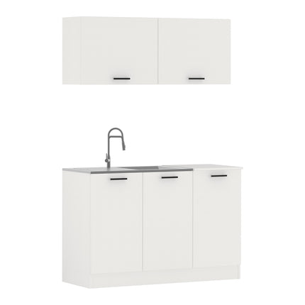 Bucatarie Taco, Alb, L 120 cm