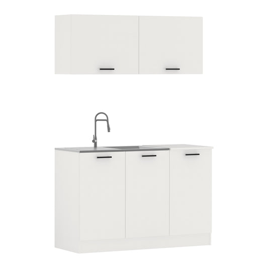 Bucatarie Taco, Alb, L 120 cm