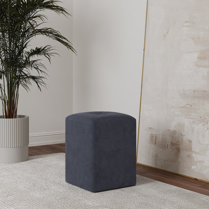 Taburet Tapitat Talin, Bleumarin, Stofa, L 35 x l 35 x H 45 cm