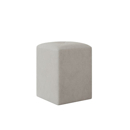 Taburet Tapitat Talin, Gri, Stofa, L 35 x l 35 x H 45 cm