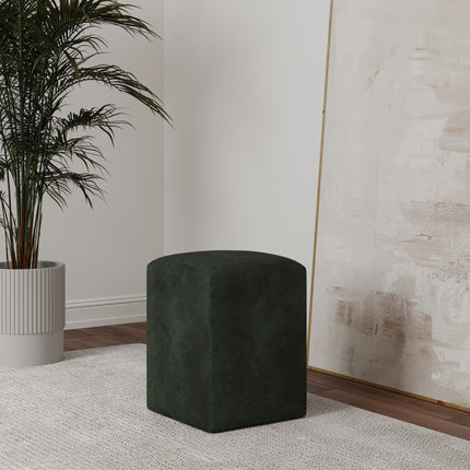 Taburet Tapitat Talin, Verde Inchis, Stofa, L 35 x l 35 x H 45 cm