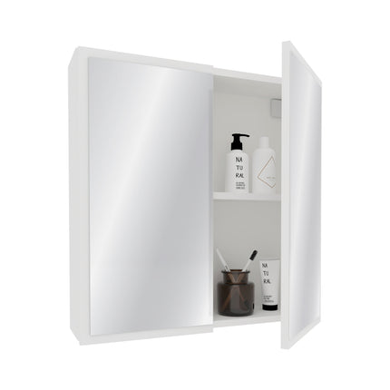 Corp Baie Teno, Suspendat, Alb, cu oglinzi, 60 x 13 x 60 cm