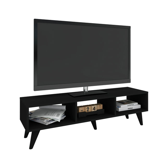 Comoda TV Tirro V1, Negru, 120 x 35 x 35 cm