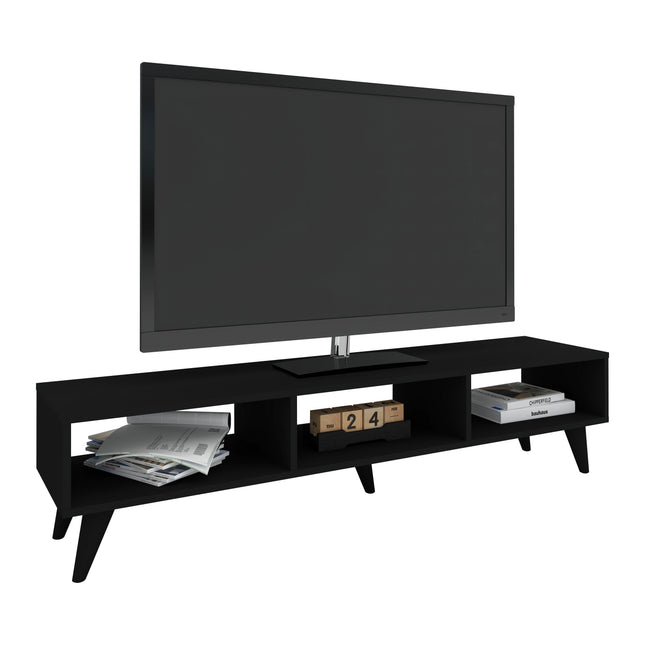 Comoda TV Tirro V2, Negru, 150 x 35 x 35 cm