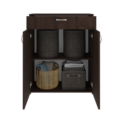 Comoda Tisa, 1 Sertar, 2 Usi, Stejar Bronz, 80 x 35 x 100 cm