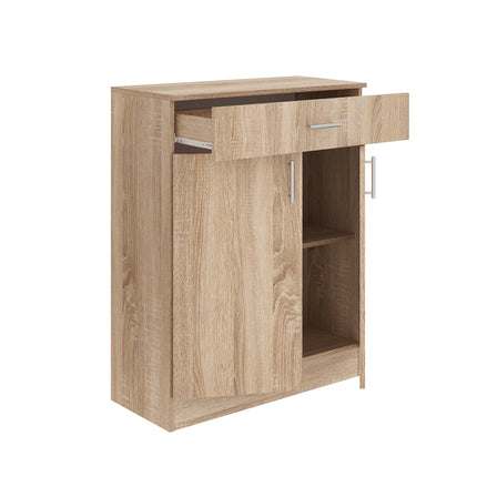 Comoda Tisa, 1 Sertar, 2 Usi, Stejar Sonoma, 80 x 35 x 100 cm