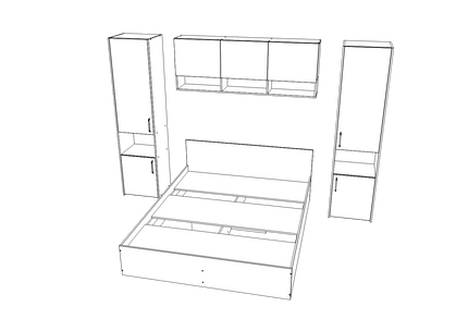 Set dormitor Malmo V11, Pat 200 x 140 cm, Stejar Artisan/Argila