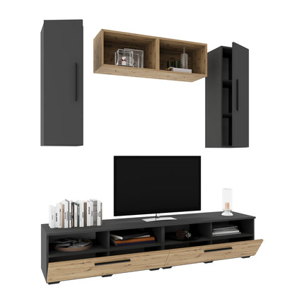 Living Kos V16, Antracit/Stejar Artisan, L 190 cm