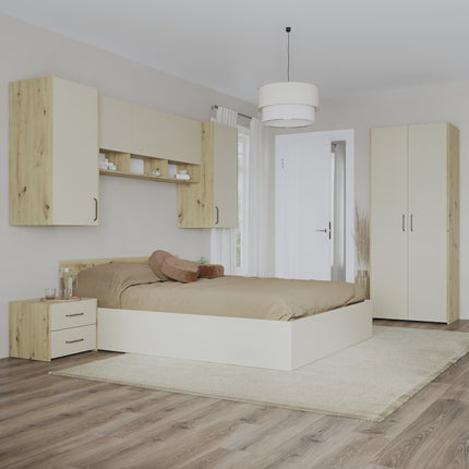 Set dormitor Malmo V17, Pat 200 x 160 cm, Stejar Artisan/Argila