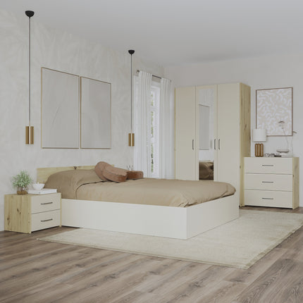 Set dormitor Malmo V4, Pat 200 x 160 cm, Stejar Artisan/Argila