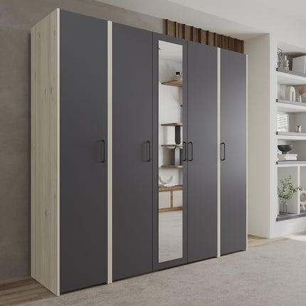 Dressing Malmo V5, Stejar Alb/Antracit, L 204 cm