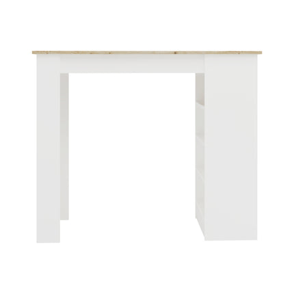 Masa Bar Vista, 4 rafturi, Alb/Stejar Artisan, 120 x 50 x 100 cm