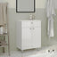 Corp Baie Zaria, 1 Sertar, 2 Usi, Alb lucios/Alb, MDF, L 60 x l 35 x H 85 cm