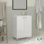 Corp Baie Zaria, 2 Usi, Alb lucios/Alb, MDF, L 60 x l 35 x H 85 cm
