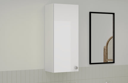 Corp Baie Zaria, Suspendat, 1 Usa, Alb lucios/Alb, MDF, L 30 x l 22 x H 72 cm