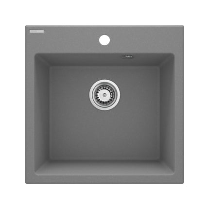 Chiuveta Deante EVORA, 1 Cuva Universala, Gri Metalic, Granit, pe blat, 50 x 50 cm