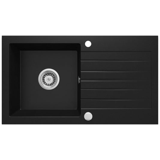 Chiuveta Deante ZORBA, 1 Cuva Universala, Nero, Granit, pe blat, 76 x 44 cm