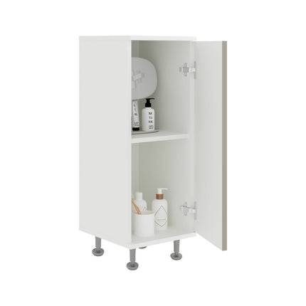 Corp Baie Zaria, 1 Usa, Gri Lucios/Alb, MDF, L 30 x l 35 x H 85 cm