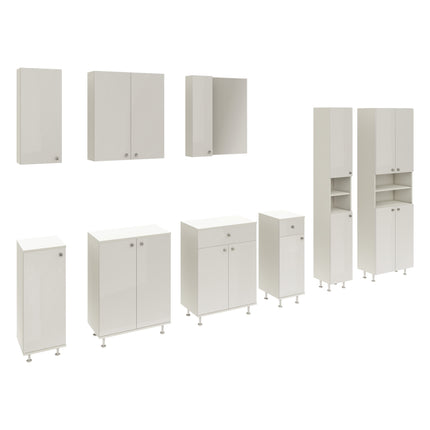 Soldat Baie Zaria, 4 Usi, Alb lucios/Alb, MDF, L 60 x l 27 x H 190 cm