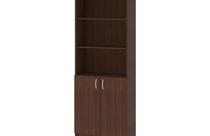 Biblioteca Flint, cu Usi Inferioare si 2 Polite, Wenge, 70 x 32 x 196 cm