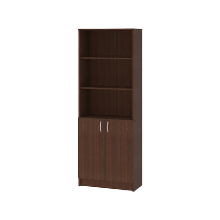 Biblioteca Flint, cu Usi Inferioare si 2 Polite, Wenge, 70 x 32 x 196 cm