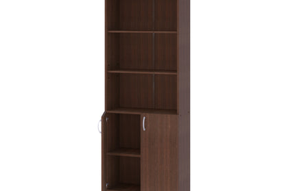 Biblioteca Flint, cu Usi Inferioare si 2 Polite, Wenge, 70 x 32 x 196 cm