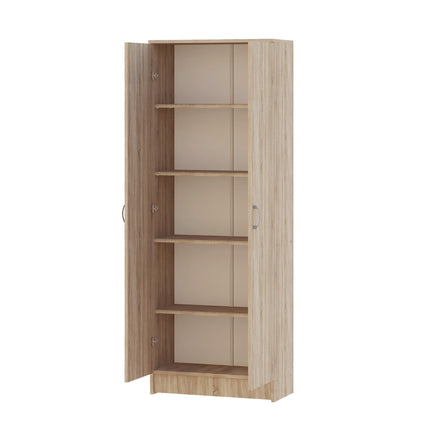 Biblioteca Flint, 2 Usi, Stejar Sonoma, 70 x 32 x 196 cm