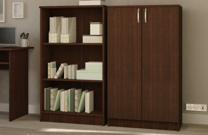 Biblioteca Flint, 2 Usi, Wenge, 70 x 32 x 122 cm