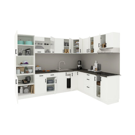 Set Bucatarie Colt Karo V36, Alb, Blat Thermo 28 mm, L 280 x 220 cm