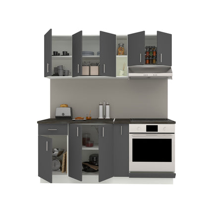 Set Bucatarie Karo V9, Antracit/Alb, Blat Thermo 28 mm, L 180 cm