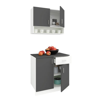 Set Bucatarie Berna, Antracit/Alb, L 80 cm