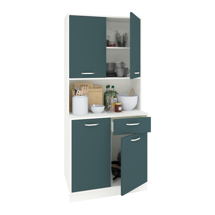 Bufet Oma, Verde Petrol/Alb, L 84 cm