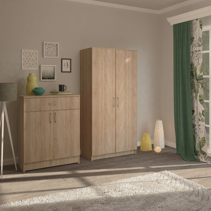 Comoda Tisa, 1 Sertar, 2 Usi, Stejar Sonoma, 80 x 35 x 100 cm