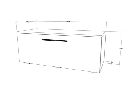 Comoda Kos, O Usa, Negru/Alb Lucios, MDF, 95 x 40 x 39 cm