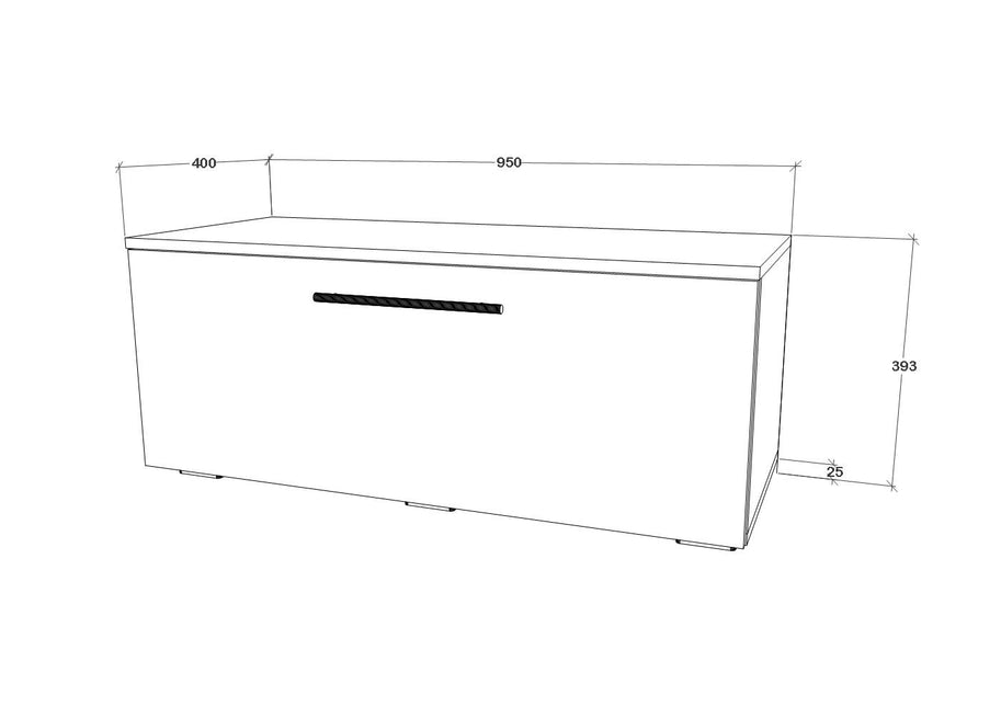 Comoda Kos, O Usa, Antracit/Stejar Artisan, 95 x 40 x 39 cm