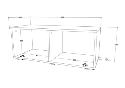 Comoda Kos, O Usa, Antracit/Stejar Artisan, 95 x 40 x 39 cm