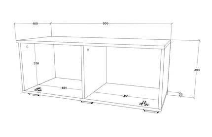 Comoda Kos, O Usa, Negru/Alb Lucios, MDF, 95 x 40 x 39 cm