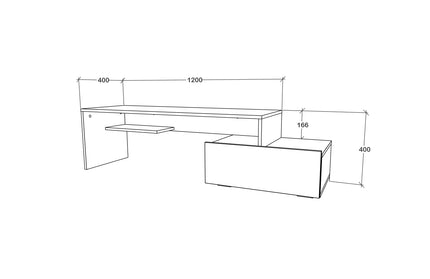 Comoda TV Deli, Antracit/Alb, 120 x 40 x 40 cm