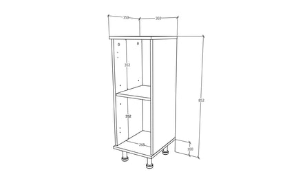 Corp Baie Zaria, 1 Usa, Alb lucios/Alb, MDF, L 30 x l 35 x H 85 cm