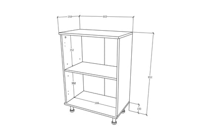 Corp Baie Zaria, 2 Usi, Alb lucios/Alb, MDF, L 60 x l 35 x H 85 cm