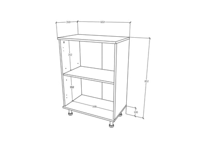 Corp Baie Zaria, 2 Usi, Gri Lucios/Alb, MDF, L 60 x l 35 x H 85 cm