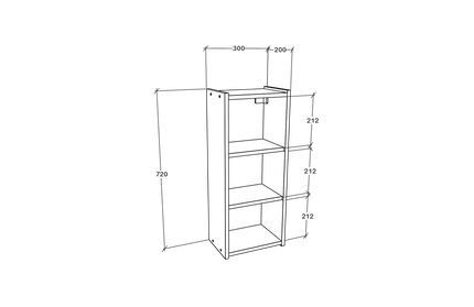 Corp Baie Zed, Suspendat, 1 Usa, cu oglinda, Alb, 30 x 22 x 72 cm