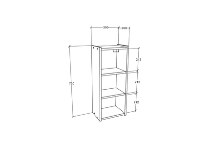 Corp Baie Zed, Suspendat, 1 Usa, cu oglinda, Alb, 30 x 22 x 72 cm