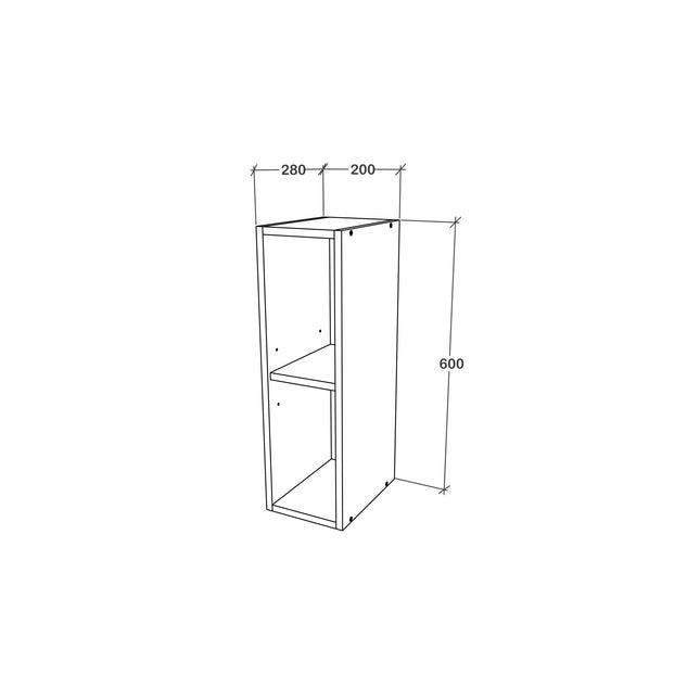 Corp Superior Karo, O Polita, Alb, 20 x 28 x 60 cm