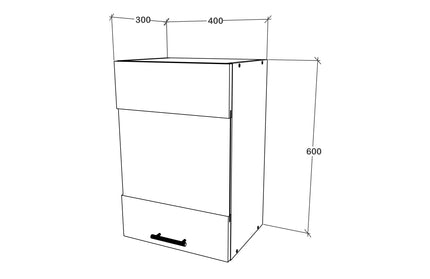 Corp Superior Karo, O Usa, cu sticla, Lemn Natural/Alb, 40 x 30 x 60 cm