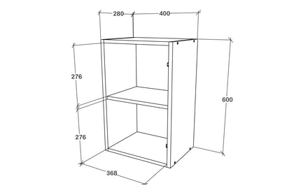 Corp Superior Karo, O Usa, cu sticla, Lemn Natural/Alb, 40 x 30 x 60 cm