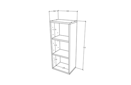 Corp Baie Zaria, Suspendat, 1 Usa, Alb lucios/Alb, MDF, L 30 x l 22 x H 72 cm