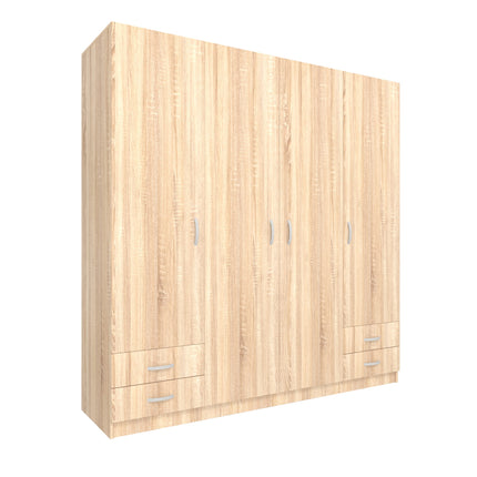 Dulap Nero, 4 Usi, Stejar Sonoma, 196 x 55 x 200 cm