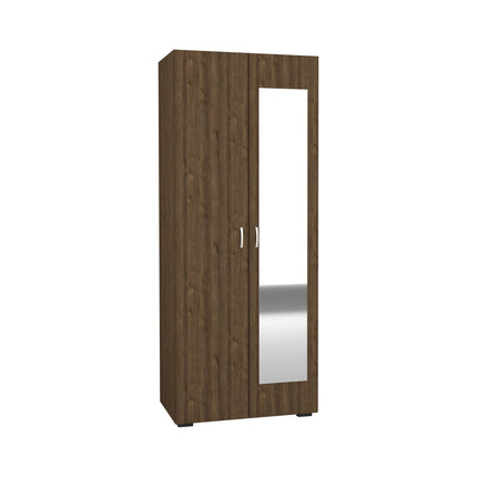 Dulap Nero, 2 Usi, oglinda, Stejar Bronz, 80 x 52 x 200 cm