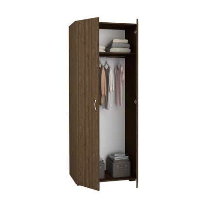 Dulap Nero, 2 Usi, oglinda, Stejar Bronz, 80 x 52 x 200 cm